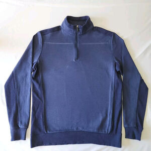 Bugatchi 1/4 Zip Mens L Blue Pullover Long Sleeve Sweater Msrp $179